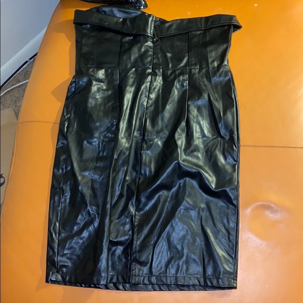 Faux leather dress